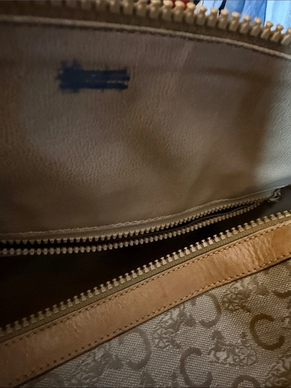 Celine Vintage Tan Monogram Travel Duffel